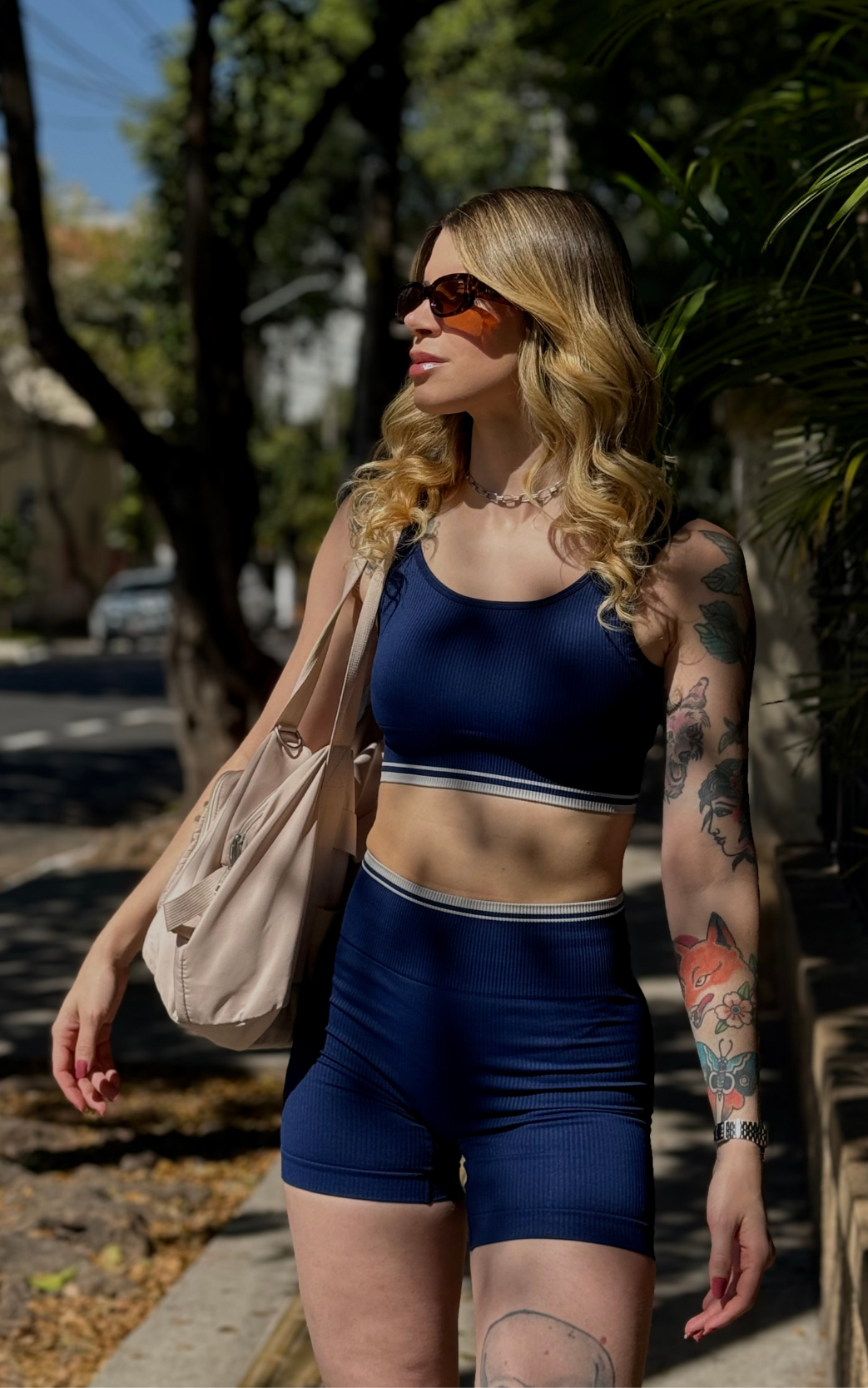Shorts Canelado Seamless com Friso - Imagem 4